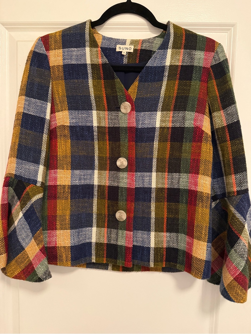 SUNO plaid jacket size 0 NWOT